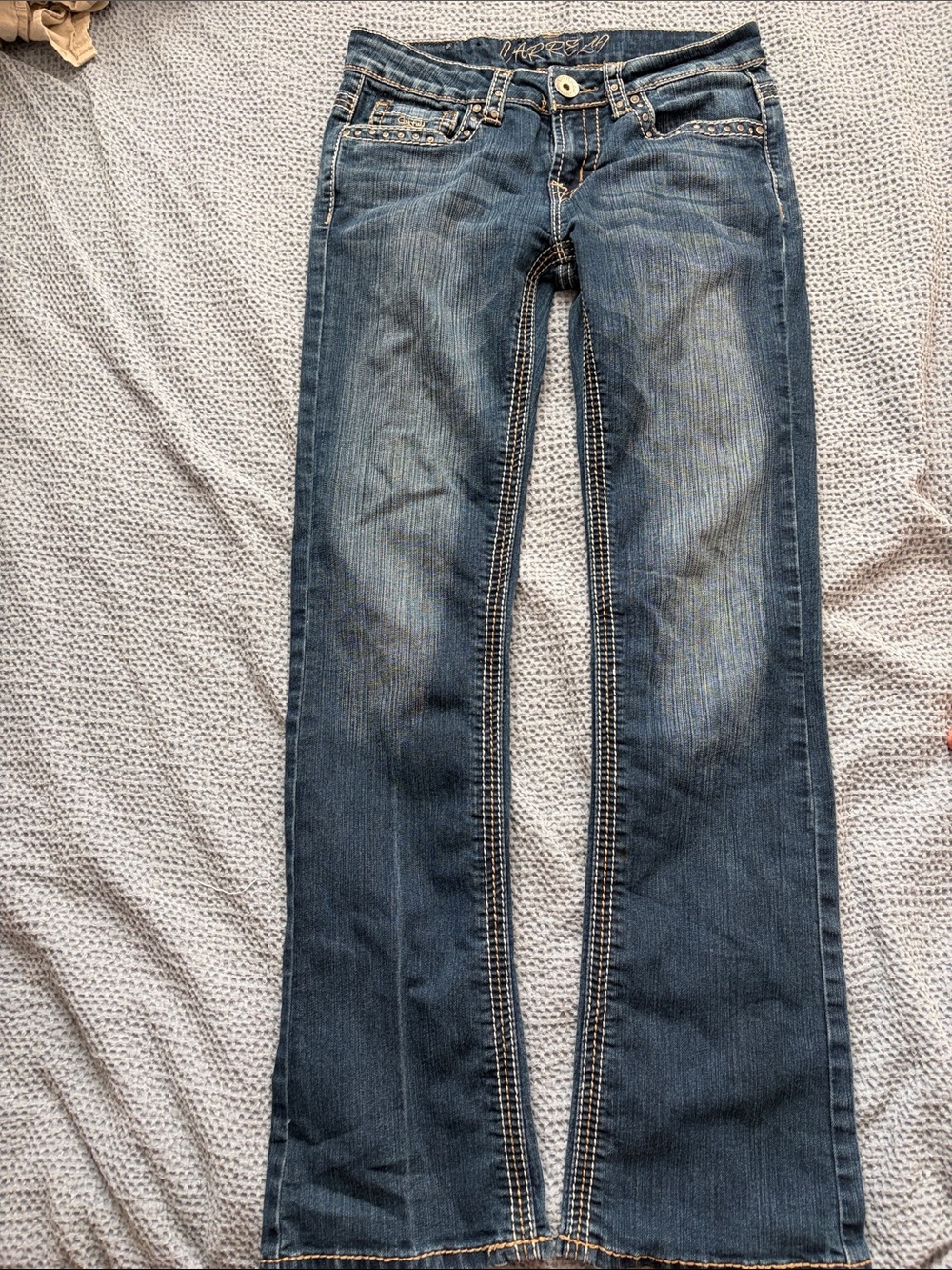 Carreli Jeans Women’s Dark Blue Flare Jeans with Subtle Fading